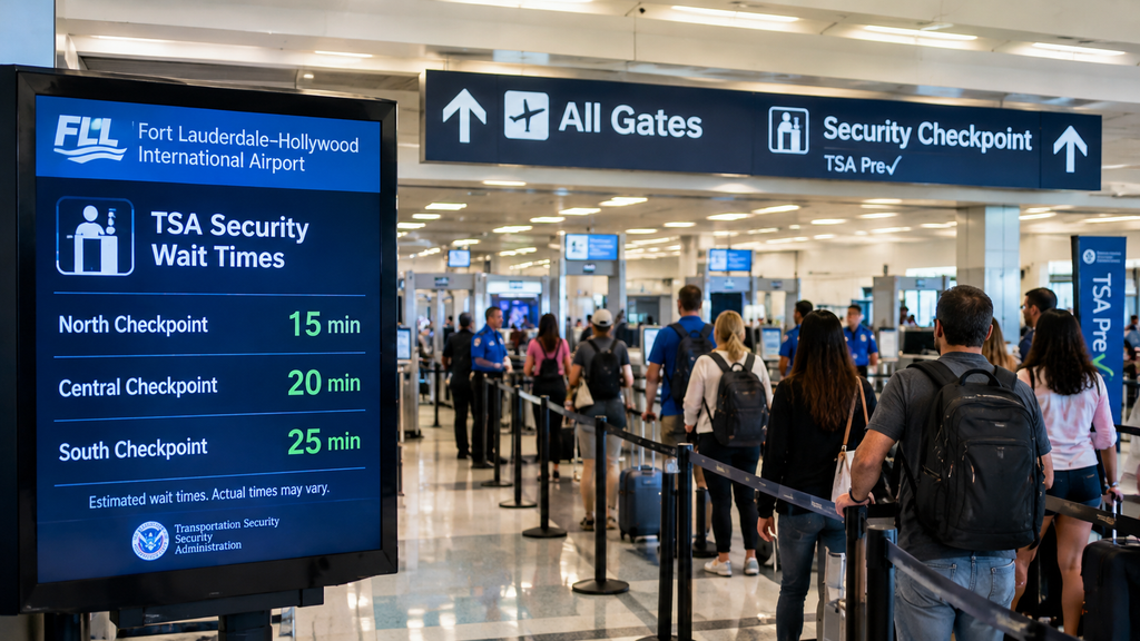 Fort Lauderdale–Hollywood International Airport (FLL) Security Wait Times